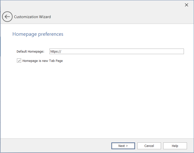 Customization Wizard / Homepage Preferences Panel