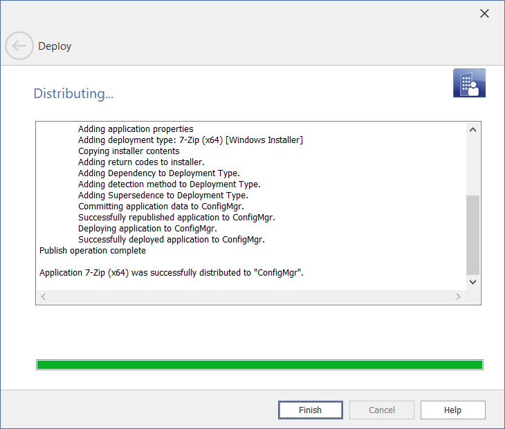 Deploy Wizard / Distributing Panel